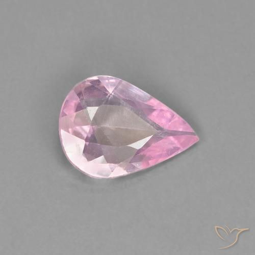 Safira Rosa chiclete muito claro Natural 0.46ct, Formato de pêra, VVS