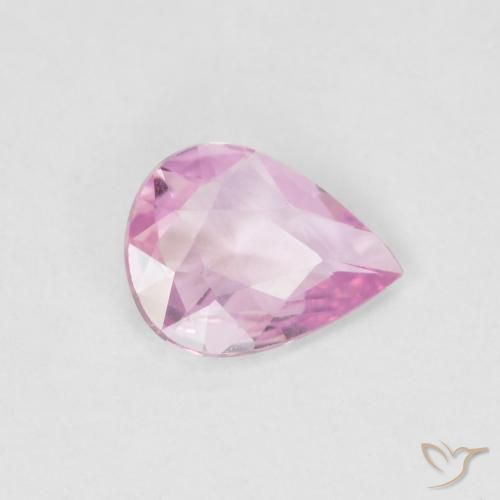 Safira Rosa bem claro Natural 0.43ct, Formato de pêra, VVS