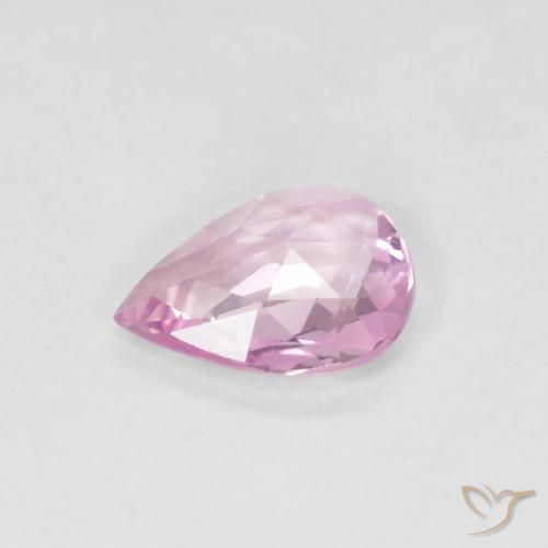Safira Rosa bem claro Natural 0.43ct, Formato de pêra, VVS