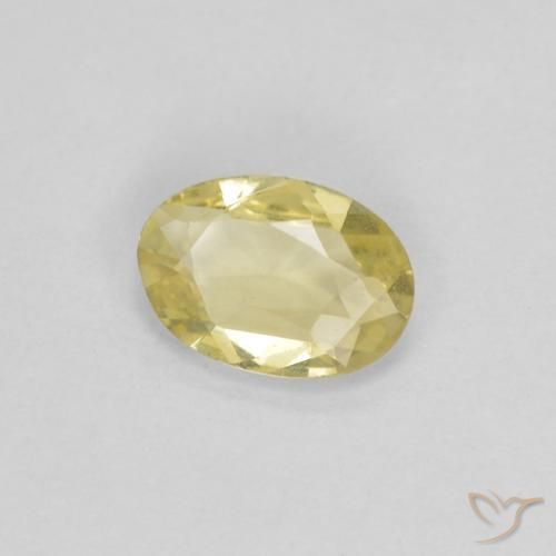 Safira Luz amarela Natural 0.38ct, oval, VVS