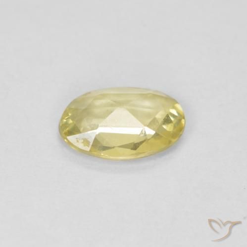Safira Luz amarela Natural 0.38ct, oval, VVS