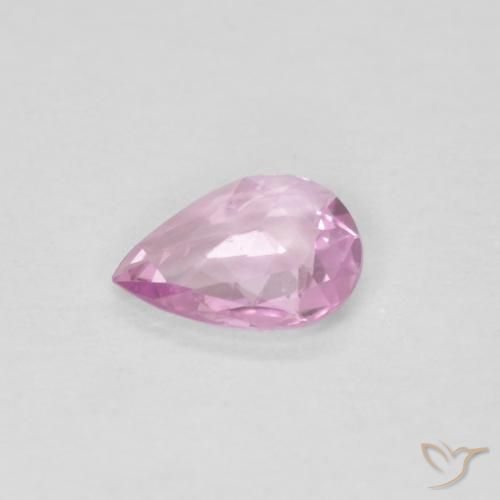 Safira Roxo Royal Muito Claro Rosa Natural 0.30ct, Formato de pêra, VVS