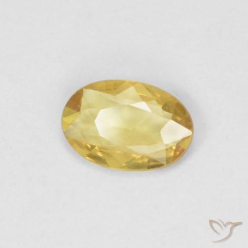 Safira ouro médio Natural 0.37ct, oval, VVS-VS
