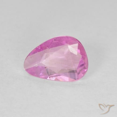 0.49ct Natural Rosa bem claro Safira, Formato de pêra, VVS-VS