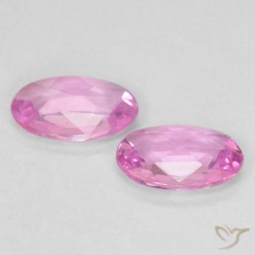 Pedras preciosas de Safira Rosa quente natural de 0.66 ct, oval, VVS-VS