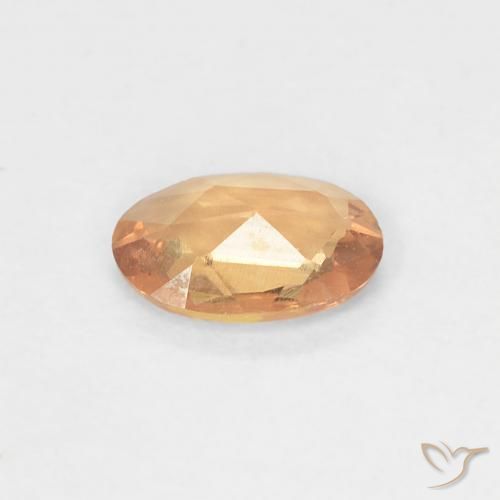 Safira Dourado Pêssego Claro Natural 0.38ct, oval, VVS