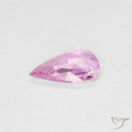 Safira rosa médio Natural 0.32ct, Formato de pêra, VVS