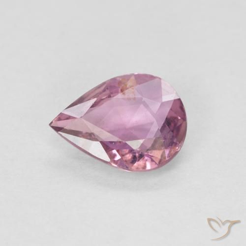 Safira Roxo rosado Natural 0.48ct, Formato de pêra, VS