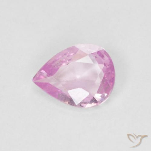 Safira Roxo Real Claro Rosa Natural 0.44ct, Formato de pêra, VS