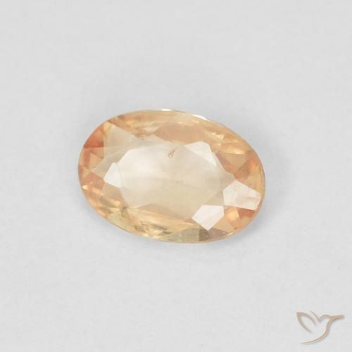 Safira Laranja Pêssego Claro Natural 0.38ct, oval, VS