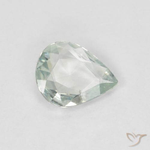Safira Luz verde Natural 0.47ct, Formato de pêra, VS