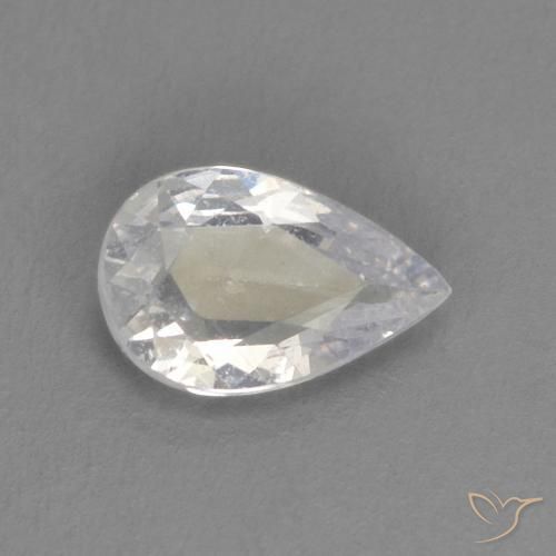 Safira cinza médio Natural 0.35ct, Formato de pêra, VS