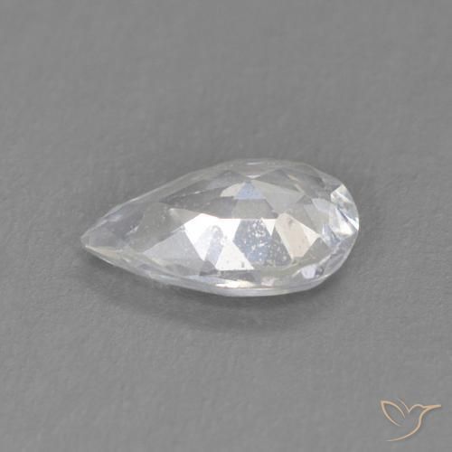 Safira cinza médio Natural 0.35ct, Formato de pêra, VS