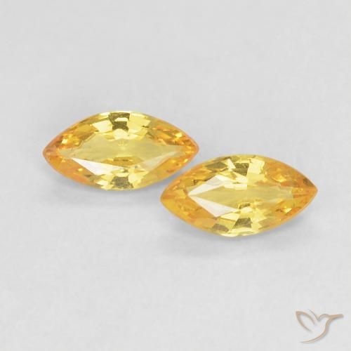 Pedras preciosas de Safira Dourado natural de 0.37 ct, Marquesa, VVS