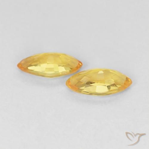 Pedras preciosas de Safira Dourado natural de 0.37 ct, Marquesa, VVS