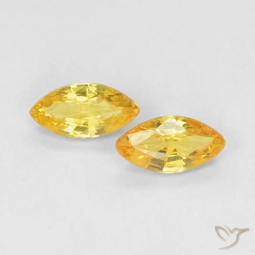 Pedras preciosas de Safira Dourado natural de 0.36 ct, Marquesa, VVS