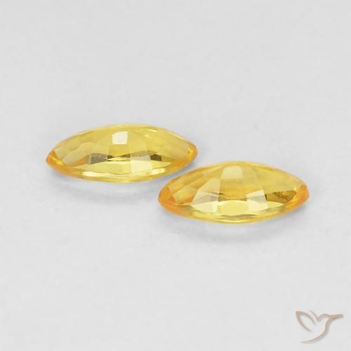 Pedras preciosas de Safira Dourado natural de 0.36 ct, Marquesa, VVS