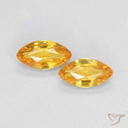 0.39ctw Natural Dourado médio Safira, Marquesa, VVS