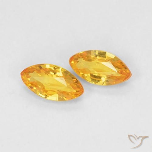 Pedras preciosas de Safira Dourado médio natural de 0.39 ct, Marquesa, VVS