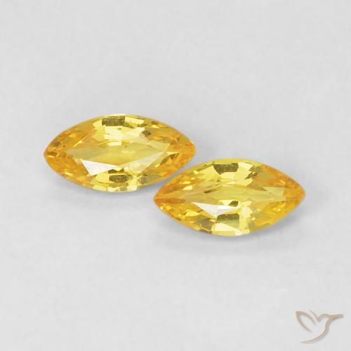0.36ctw Natural Mel amarelo Safira, Marquesa, VVS