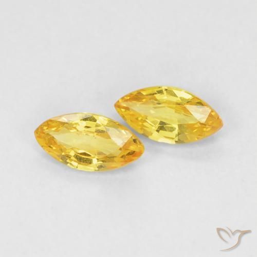 Pedras preciosas de Safira Mel amarelo natural de 0.36 ct, Marquesa, VVS