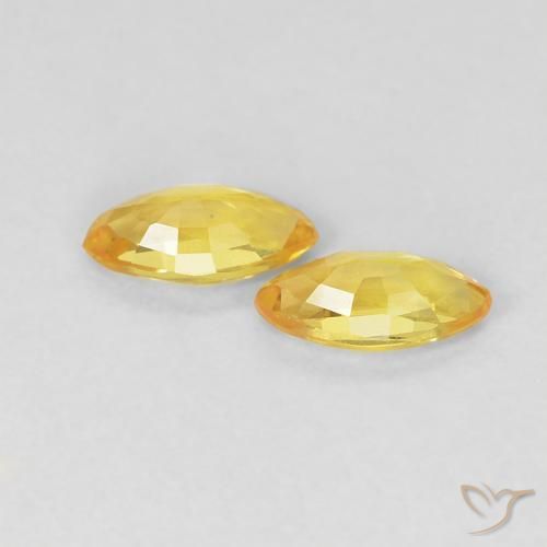 Pedras preciosas de Safira Mel amarelo natural de 0.36 ct, Marquesa, VVS