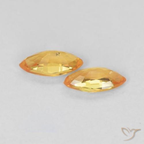 Pedras preciosas de Safira Laranja escuro-dourado natural de 0.36 ct, Marquesa, VVS