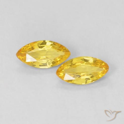 0.35ctw Natural Amarelo Toscana Safira, Marquesa, VVS