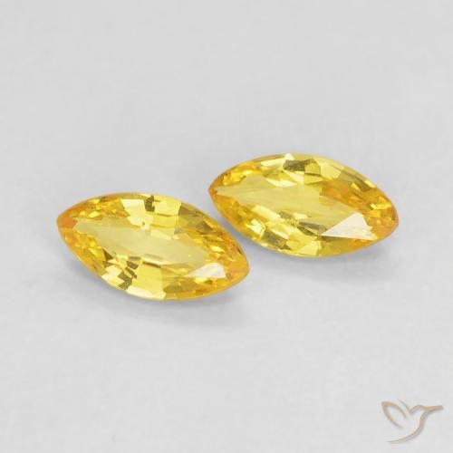 Pedras preciosas de Safira Amarelo Toscana natural de 0.35 ct, Marquesa, VVS