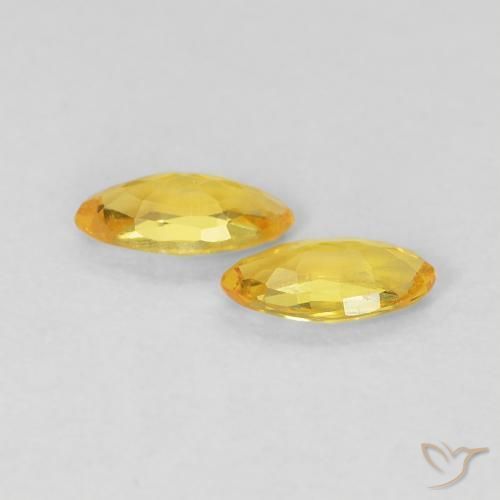 Pedras preciosas de Safira Amarelo Toscana natural de 0.35 ct, Marquesa, VVS