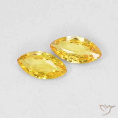Pedras preciosas de Safira amarelo médio natural de 0.33 ct, Marquesa, VVS