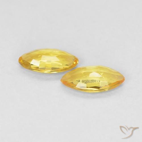 Pedras preciosas de Safira amarelo médio natural de 0.33 ct, Marquesa, VVS
