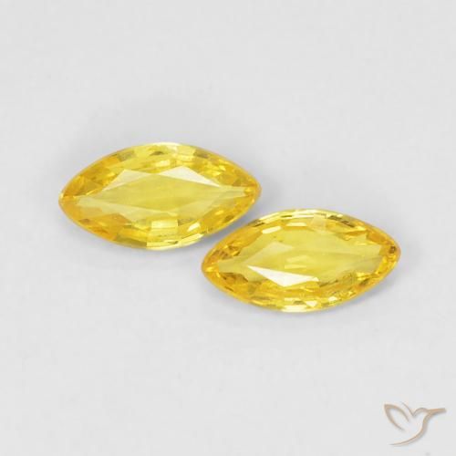 Pedras preciosas de Safira amarelo médio natural de 0.33 ct, Marquesa, VVS