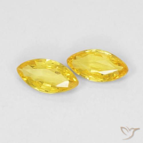 Pedras preciosas de Safira amarelo médio natural de 0.33 ct, Marquesa, VVS