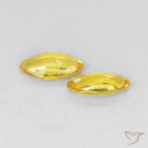 Pedras preciosas de Safira amarelo médio natural de 0.33 ct, Marquesa, VVS