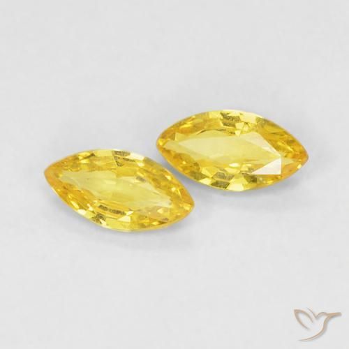 Pedras preciosas de Safira Amarelo Toscana natural de 0.35 ct, Marquesa, VVS