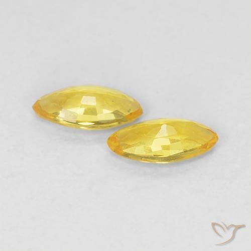 Pedras preciosas de Safira Amarelo Toscana natural de 0.35 ct, Marquesa, VVS