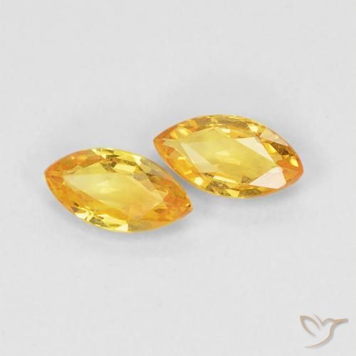 Pedras preciosas de Safira Dourado natural de 0.38 ct, Marquesa, VVS