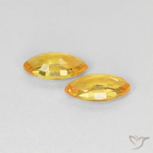 Pedras preciosas de Safira Dourado natural de 0.38 ct, Marquesa, VVS