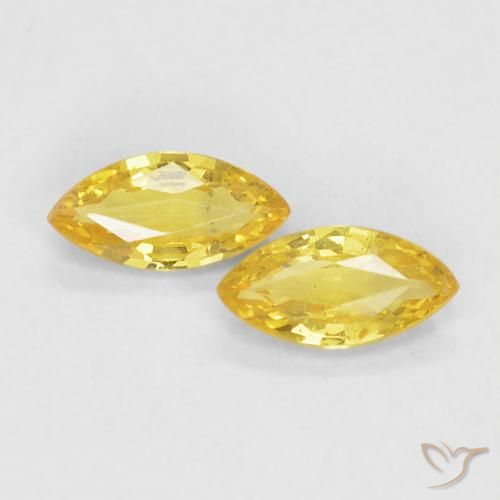 0.33ctw Natural amarelo médio Safira, Marquesa, VVS-VS