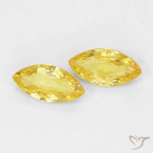 Pedras preciosas de Safira amarelo médio natural de 0.33 ct, Marquesa, VVS-VS
