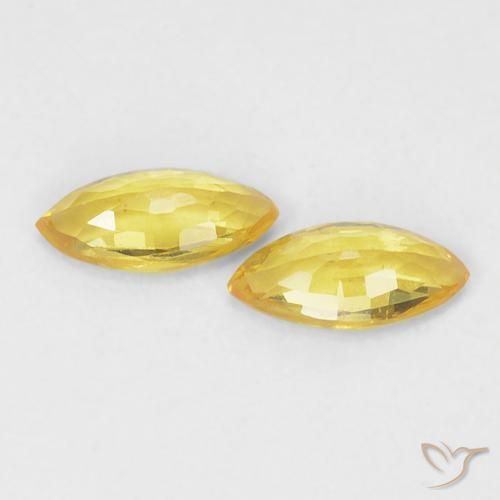 Pedras preciosas de Safira amarelo médio natural de 0.33 ct, Marquesa, VVS-VS