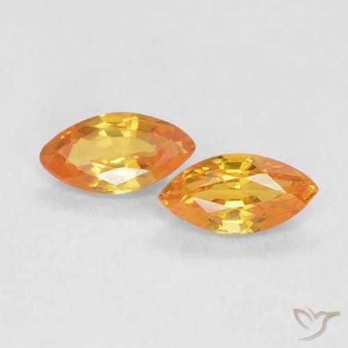 0.39ctw Natural Laranja-Ouro Safira, Marquesa, VVS