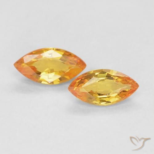 0.39ctw Natural Laranja Médio Safira, Marquesa, VVS