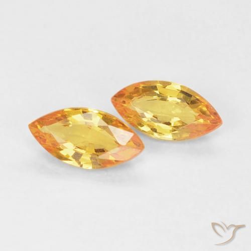 Pedras preciosas de Safira Laranja Médio natural de 0.39 ct, Marquesa, VVS