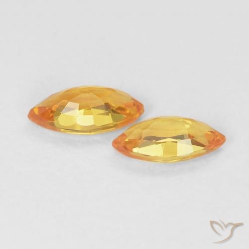 Pedras preciosas de Safira Laranja Médio natural de 0.39 ct, Marquesa, VVS