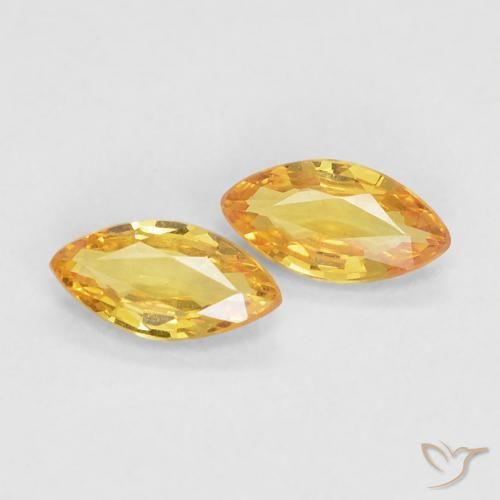 0.35ctw Natural Dourado médio Safira, Marquesa, VVS