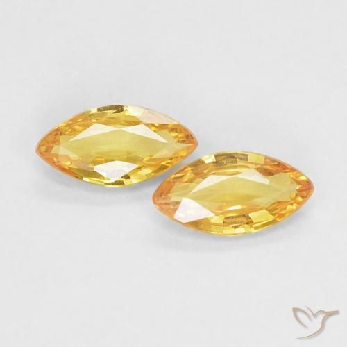 Pedras preciosas de Safira Dourado médio natural de 0.35 ct, Marquesa, VVS
