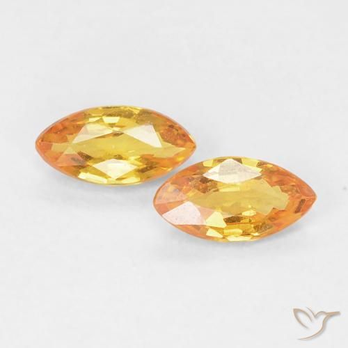 0.41ctw Natural Laranja Médio Safira, Marquesa, VVS