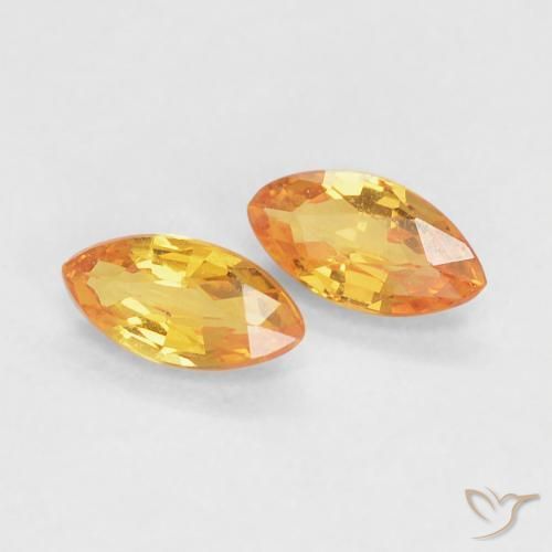 Pedras preciosas de Safira Laranja Médio natural de 0.41 ct, Marquesa, VVS